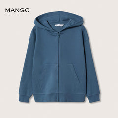MANGO BLUE ZIIPED HOODIE 1030