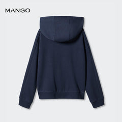 MANGO NAVY BLUE ZIPPED HOODIE 57001042