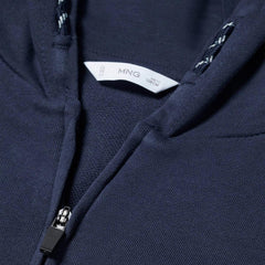 MANGO NAVY BLUE ZIPPED HOODIE 57001042