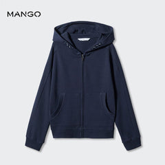 MANGO NAVY BLUE ZIPPED HOODIE 57001042