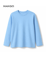 MANGO BOYS LIGHT BLUE PLAIN LONG SLEEVE T-SHIRT