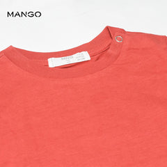 MANGO BRICK RED PLAIN T-SHIRT