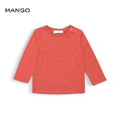 MANGO BRICK RED PLAIN T-SHIRT