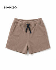 MANGO BROWN KIDS SHORTS WITH DRAWSTRING
