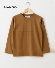 MANGO BROWN LONG SLEEVE T-SHIRT