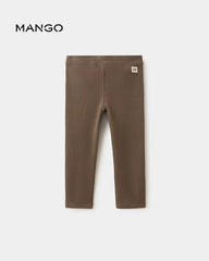 MANGO BROWN WAFFLE KNIT LEGGING 37054430