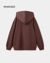 MANGO BRWON OWN YOUR TIME ZIPPER HOOD