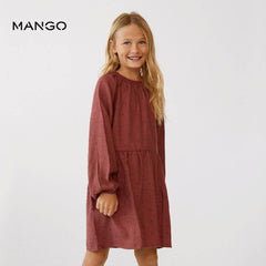 MANGO BURGUNDY FLOWY PRINTED DRESS 7906