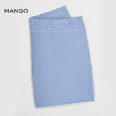 MANGO LIGHT BLUE FRAYED HEM SHORTS