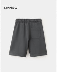 MANGO CHARCOAL BASIC COTTON BERMUDA SHORTS