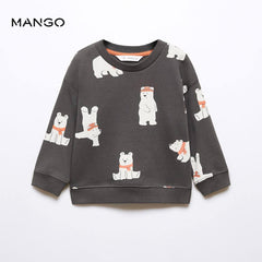 MANGO CHARCOAL BRUSHED COTTON SWEATSHIRT 2 PCS SET