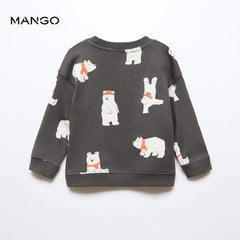 MANGO CHARCOAL BRUSHED COTTON SWEATSHIRT 57075973