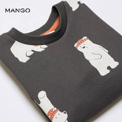 MANGO CHARCOAL BRUSHED COTTON SWEATSHIRT 57075973
