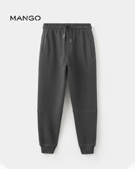 MANGO CHARCOAL COTTON JOGGERS WITH ELASTIC WAIST 27083278