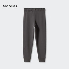 MANGO CHARCOAL DRAWSTRING JOGGER TROUSER 57001041