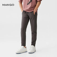 MANGO CHARCOAL DRAWSTRING JOGGER TROUSER 57001041