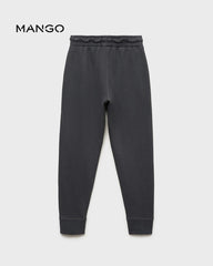 MANGO CHARCOAL DRAWSTRING JOGGER TROUSERS 17033290