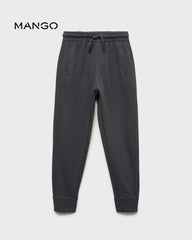 MANGO CHARCOAL DRAWSTRING JOGGER TROUSERS 17033290