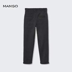 MANGO CHARCOAL ELASTIC WAIST STRAIGHT TROUSER 37075820