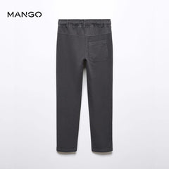 MANGO CHARCOAL ELASTIC WAIST TROUSER 57054416