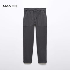 MANGO CHARCOAL ELASTIC WAIST TROUSER 57054416