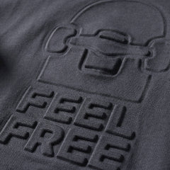 MANGO CHARCOAL FEEL FREE EMBOSSED HOODIE