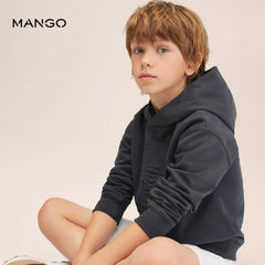 MANGO CHARCOAL FEEL FREE EMBOSSED HOODIE