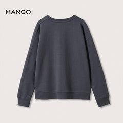 MANGO CHARCOAL GREY BASEBALL PRINTED SWEATSHIRT 2506