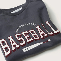 MANGO CHARCOAL GREY BASEBALL PRINTED SWEATSHIRT 2506