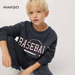 MANGO CHARCOAL GREY BASEBALL PRINTED SWEATSHIRT 2506