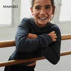 MANGO CHARCOAL HOODED DROP SHOULDER COTTON T-SHIRT