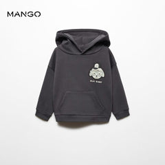 MANGO CHARCOAL NICE BUDDY HOODED SWEATSHIRT