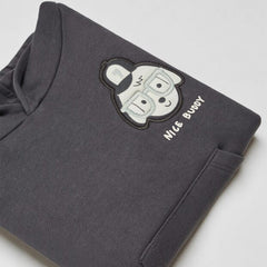 MANGO CHARCOAL NICE BUDDY HOODED SWEATSHIRT