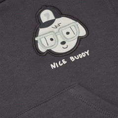 MANGO CHARCOAL NICE BUDDY HOODED SWEATSHIRT