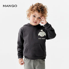 MANGO CHARCOAL NICE BUDDY HOODED SWEATSHIRT