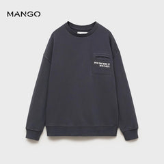 MANGO CHARCOAL OPEN YOUR MIND SWEATSHIRT