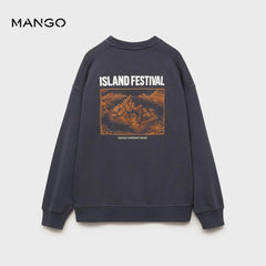 MANGO CHARCOAL OPEN YOUR MIND SWEATSHIRT