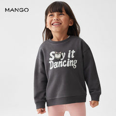 MANGO CHARCOAL PRINTED COTTON SWEATSHIRT 57094396