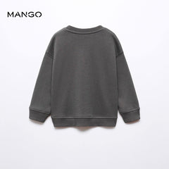 MANGO CHARCOAL PRINTED COTTON SWEATSHIRT 57094396