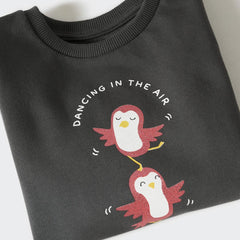 MANGO CHARCOAL PRINTED FLEECE SWEATSHIRT DRESS