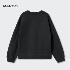 MANGO CHARCOAL READY STEADY PRINTED COTTON SWEATSHIRT