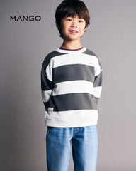 MANGO CHARCOAL STRIPED CHAMPION SWEATSHIRT