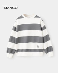 MANGO CHARCOAL STRIPED SWEATSHIRT WITH JOGGER SET