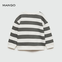 MANGO CHARCOAL STRIPED SWEATSHIRT WITH POCKET 77013288