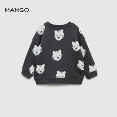 MANGO CHARCOAL TIGER PRINT SWEATSHIRT 77032930