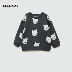 MANGO CHARCOAL TIGER PRINT SWEATSHIRT 77032930