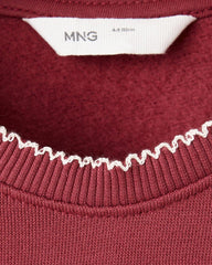 MANGO CHERRY EMBROIDERED DETAILS SWEATSHIRT