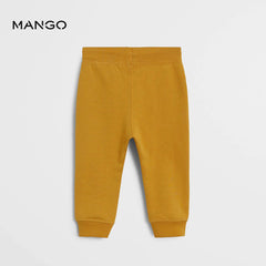 MANGO MUSTARD COTTON JOGGER STYLE TROUSER