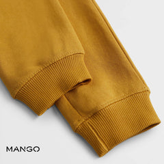 MANGO MUSTARD COTTON JOGGER STYLE TROUSER