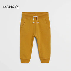 MANGO MUSTARD COTTON JOGGER STYLE TROUSER